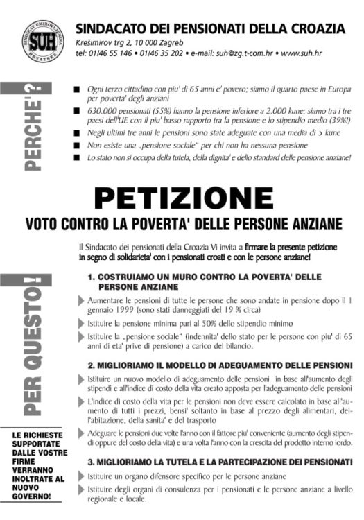 Peticija na italijanskom
